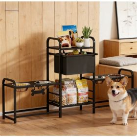 Dog bowl rack, storage rack, black Dog bowl rack, storage rack, black