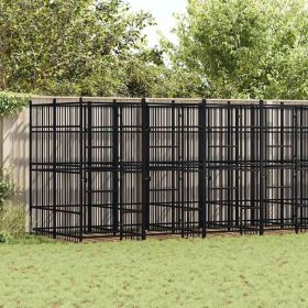Dog Kennel Black Powder-coated steel 12.9 sq ft Locks Dog Kennel Black Powder-coated steel 12.9 sq ft Locks